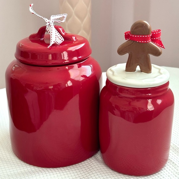 Rae Dunn Merry Christmas 181 Gingerbread Canister 213 jar set by Magenta - Picture 2 of 3